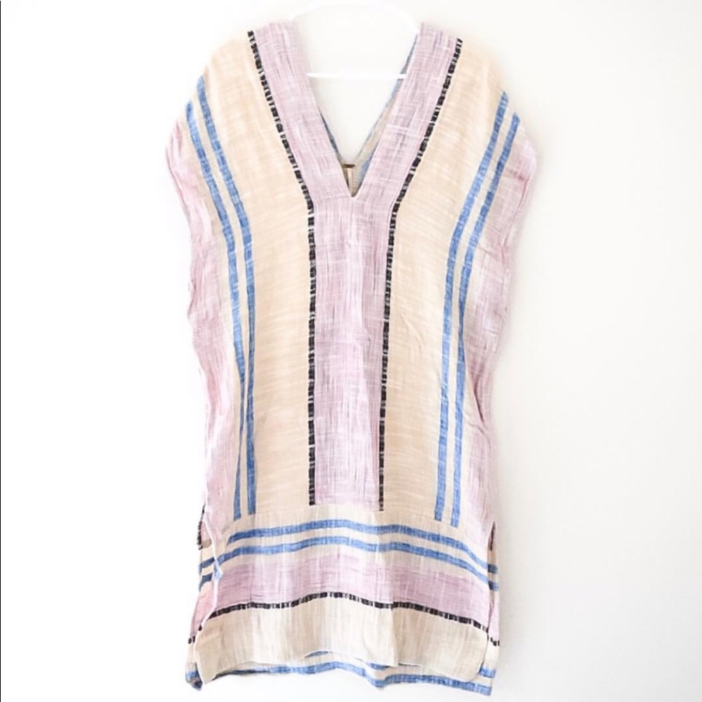 Free People Easy Pullover V-Neck Tunic/Top Beige